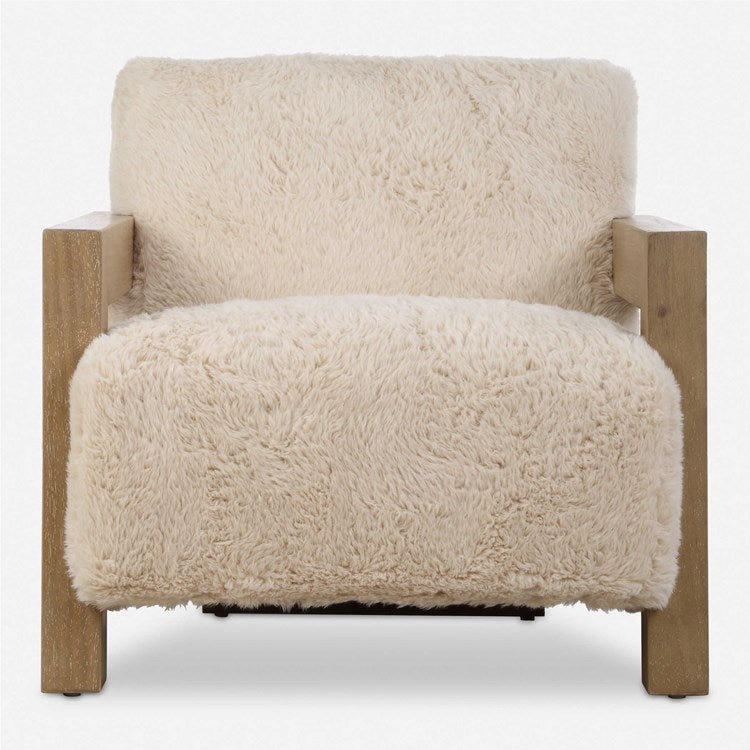 Uttermost Jackson Caramel Long Haired Faux Sheepskin Accent Chair - Image 2