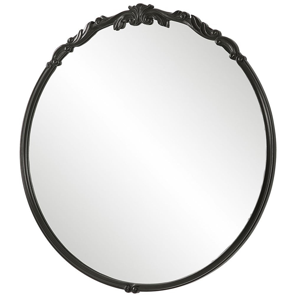 Casa Bella Living Rich Satin Black Rounded Mirror - Image 3