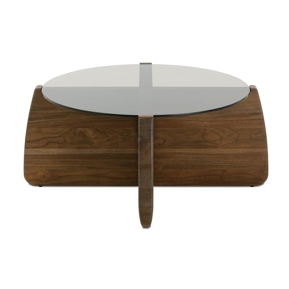 Rowe Furniture Nova Round Glass Coffee Table - Image 1
