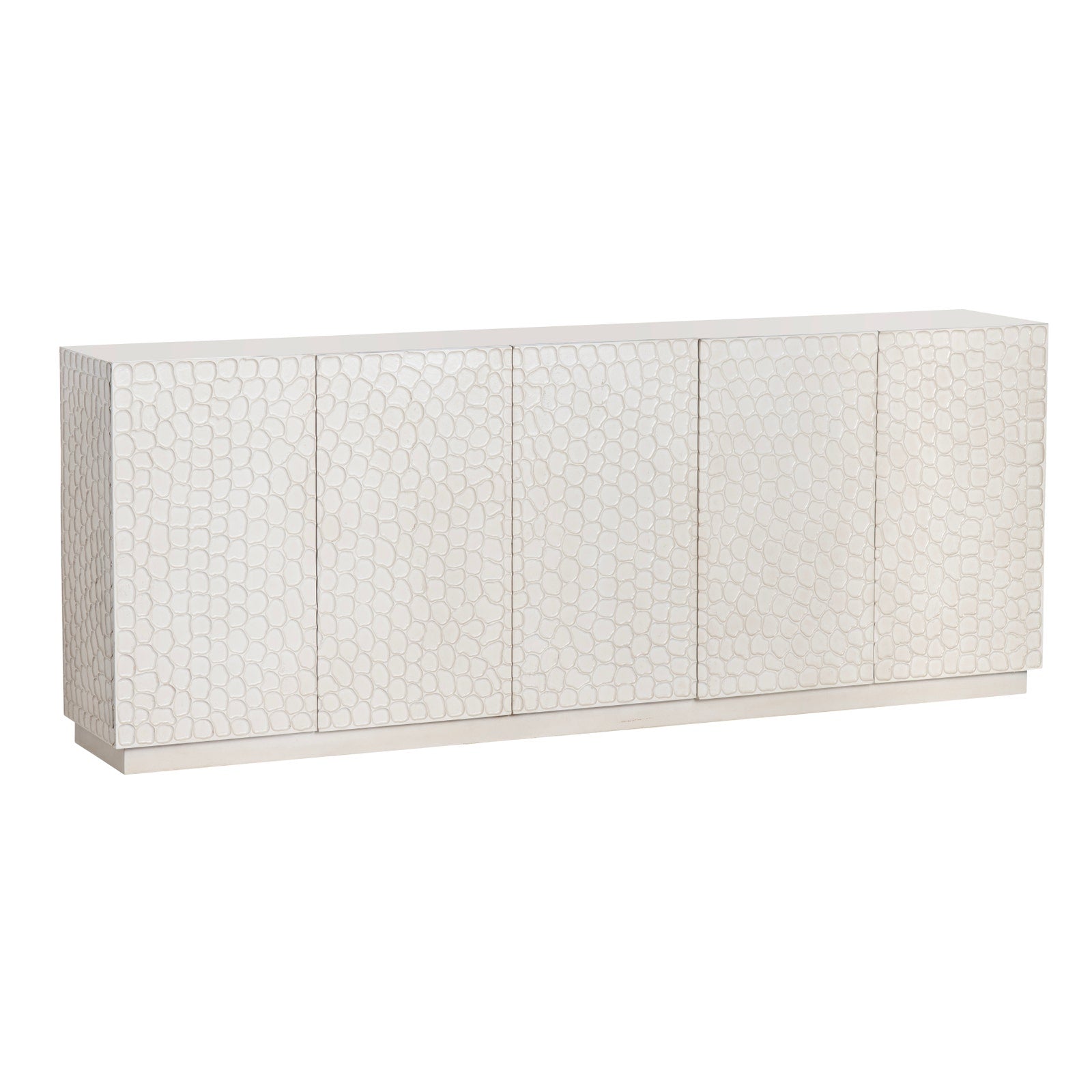 Crestview Collection Malibu White Mango Wood 5- Door Sideboard - Image 2