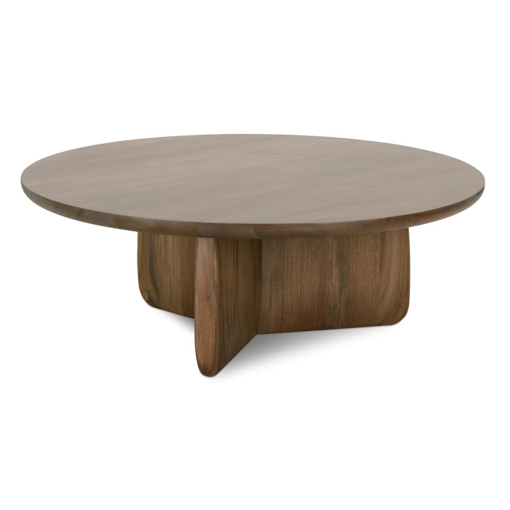 Rowe Furniture Nova Round Teak Wood Coffee Table - Image 2