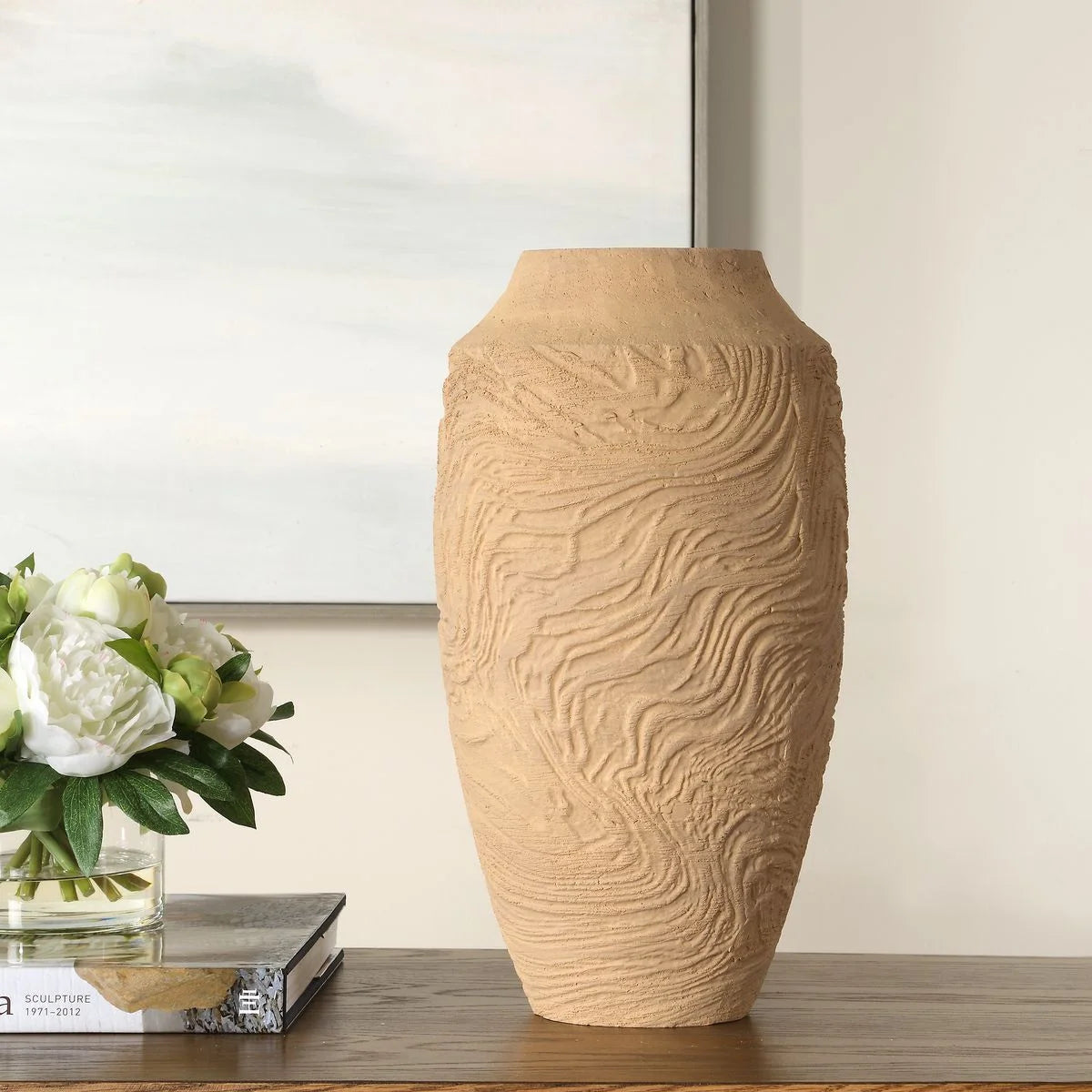 Uttermost Sandstone Flow Terracotta Large Vase - Image 1