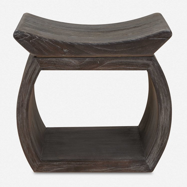 Uttermost Connor Reclaimed Wood Rustic Modern Walnut Accent Stool - Image 2