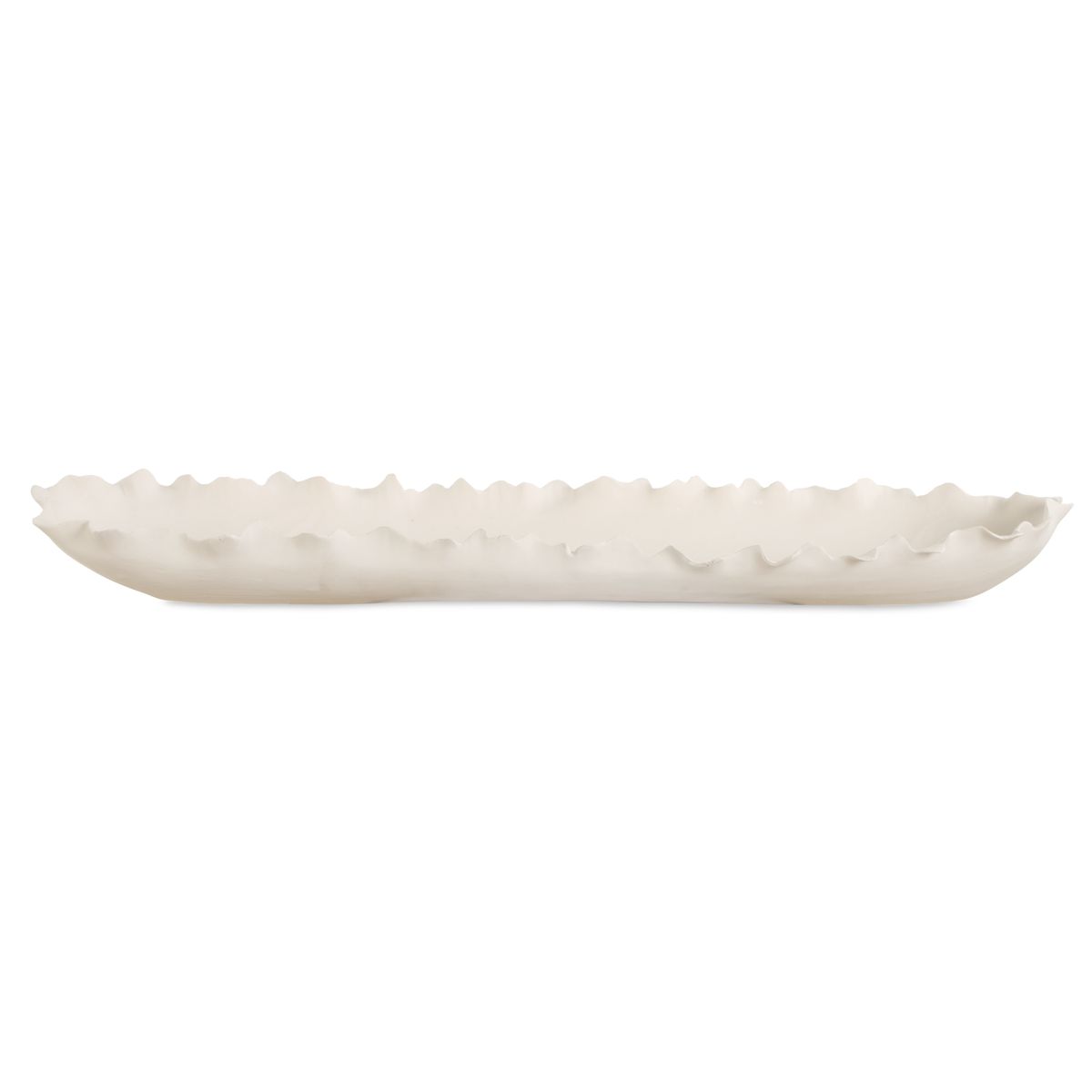 Uttermost Ripple Crest Matte White Finish Elongated Bowl - Image 3