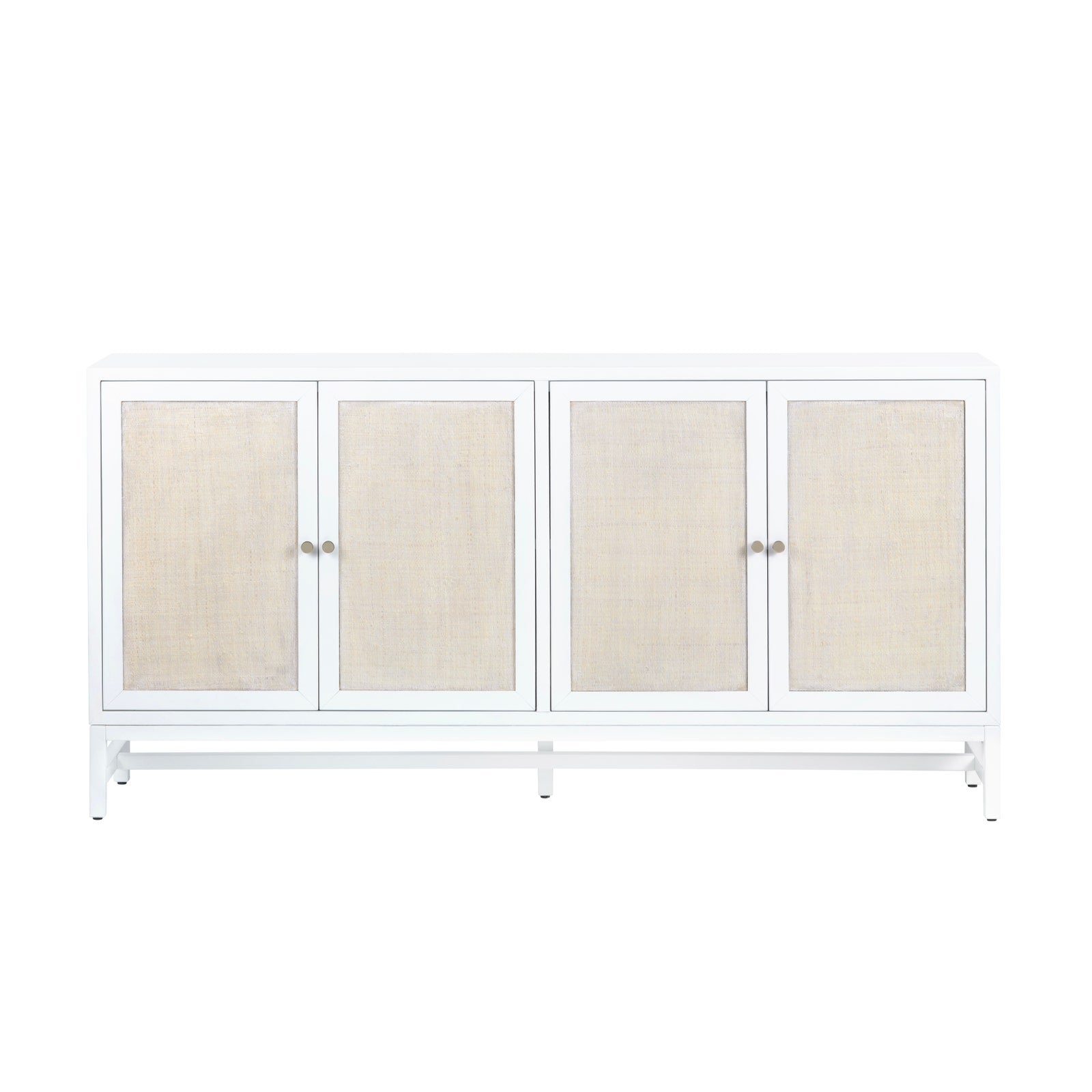 Crestview Collection Sandy Shores White And Rattan 4- Door Sideboard - Image 3