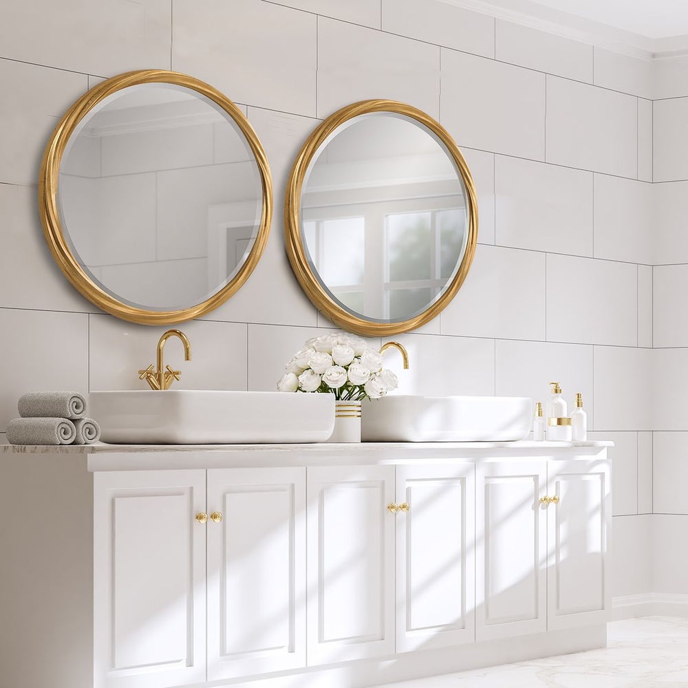 Casa Bella Living Twisted Gold Leaf Mirror - Image 1