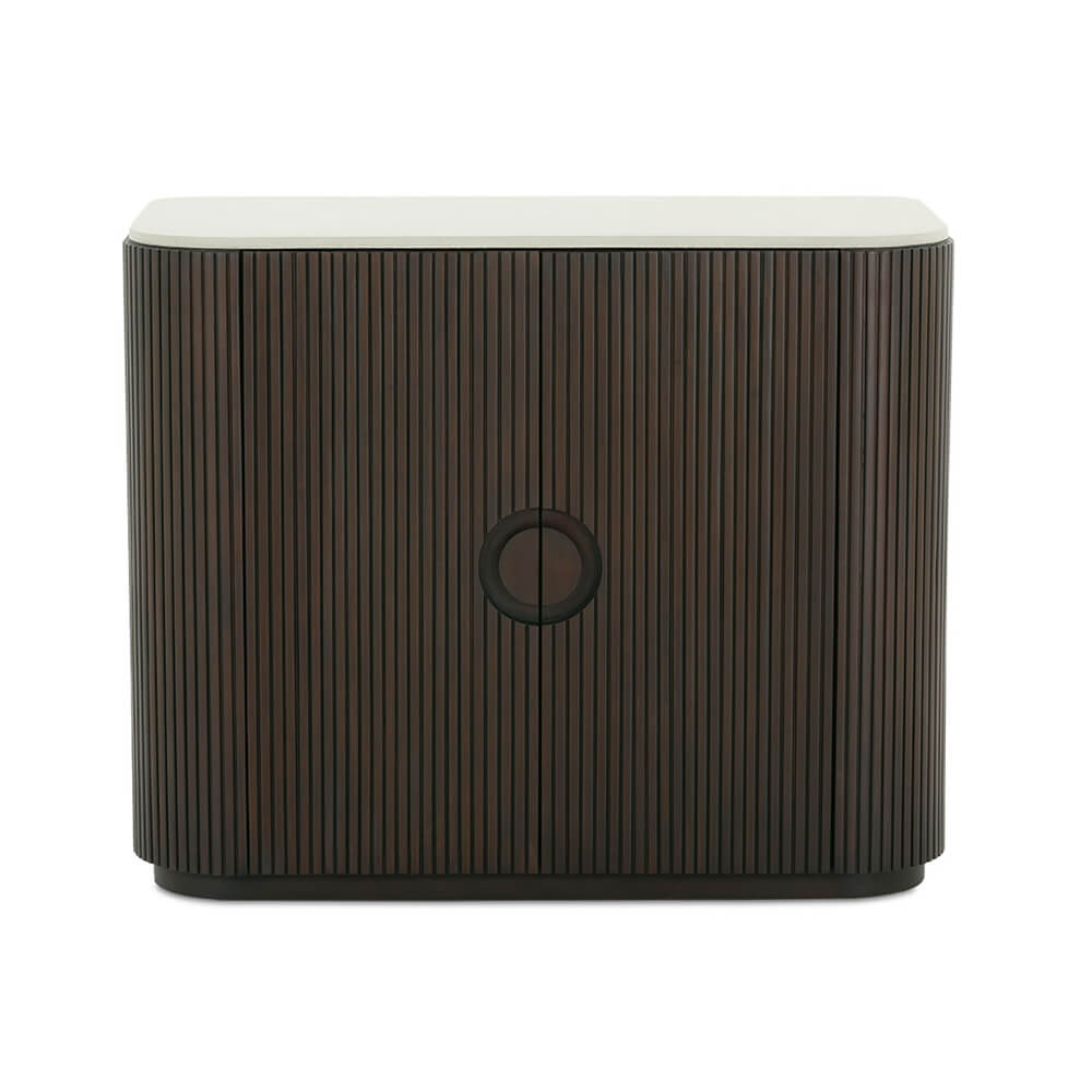Rowe Furniture Kindred Fluted Wood Cabinet ~ Godiva Finish - Image 1