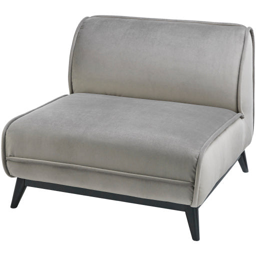 Surya Bruce Modern Soft Gray Velvet Armless Accent Chair - Image 1