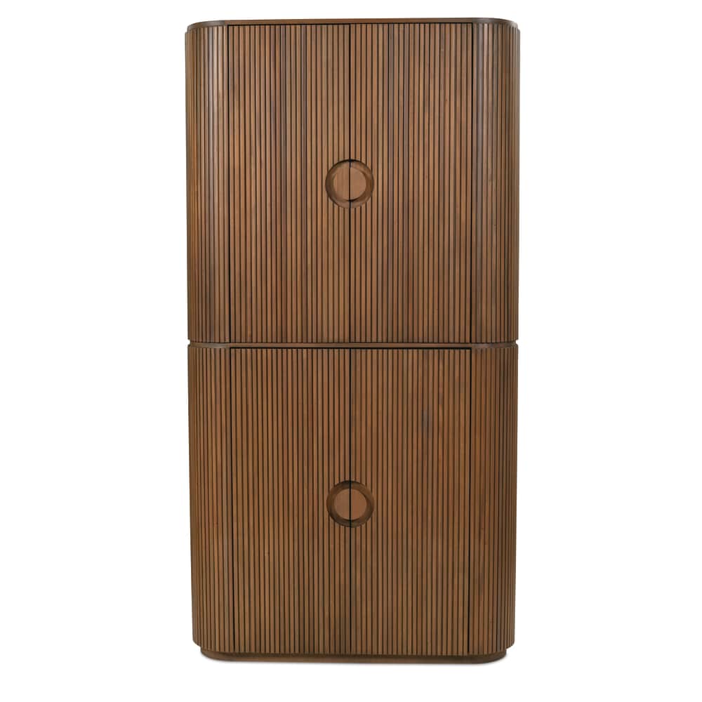 Rowe Furniture Kindred Fluted Wood Tall Cabinet ~ Sesame Finish - Image 1