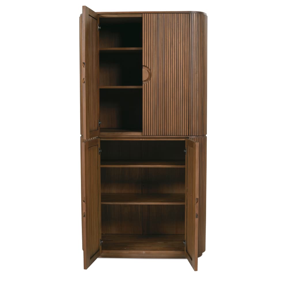 Rowe Furniture Kindred Fluted Wood Tall Cabinet ~ Sesame Finish - Image 2