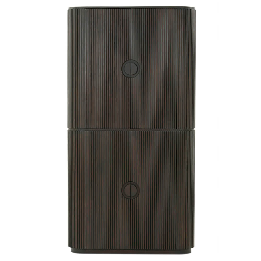 Rowe Furniture Kindred Fluted Wood Tall Cabinet ~ Godiva Finish - Image 1