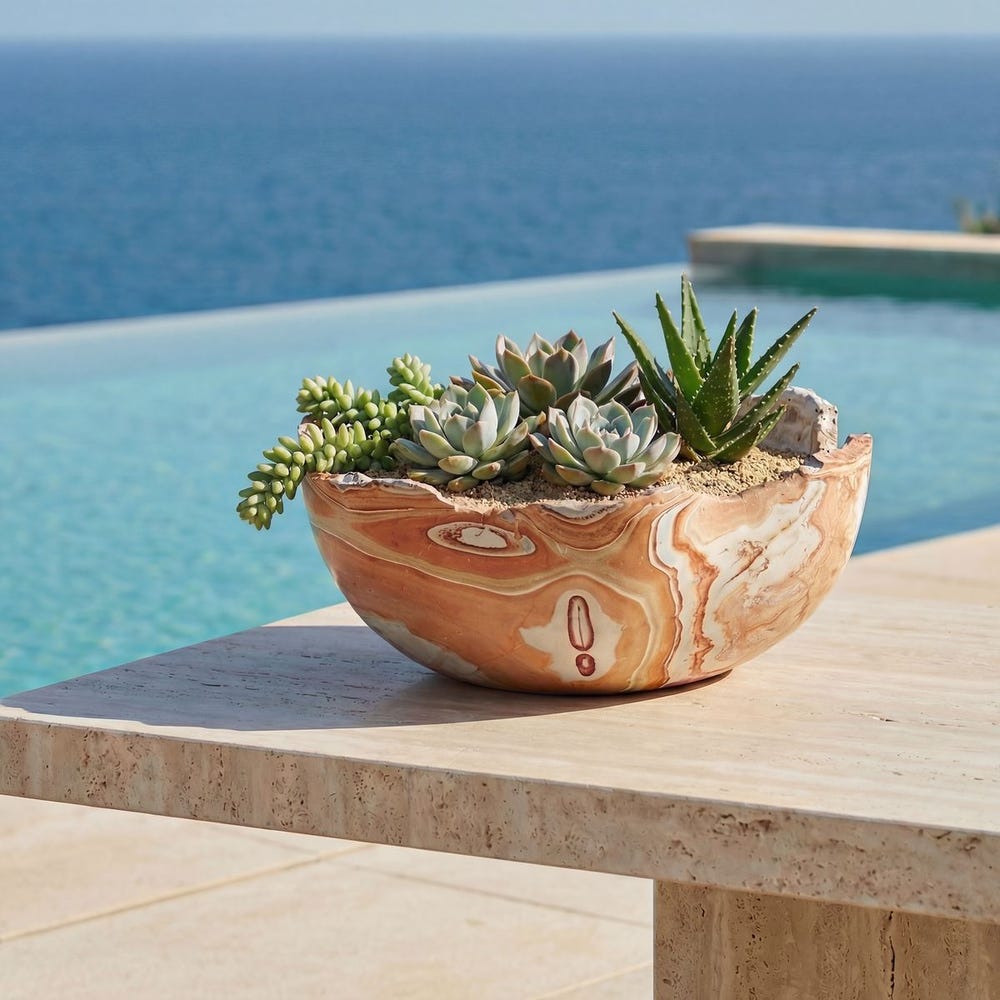Uttermost Sahara Bloom Decorative Bowl ~ Indoor & Outdoor Use