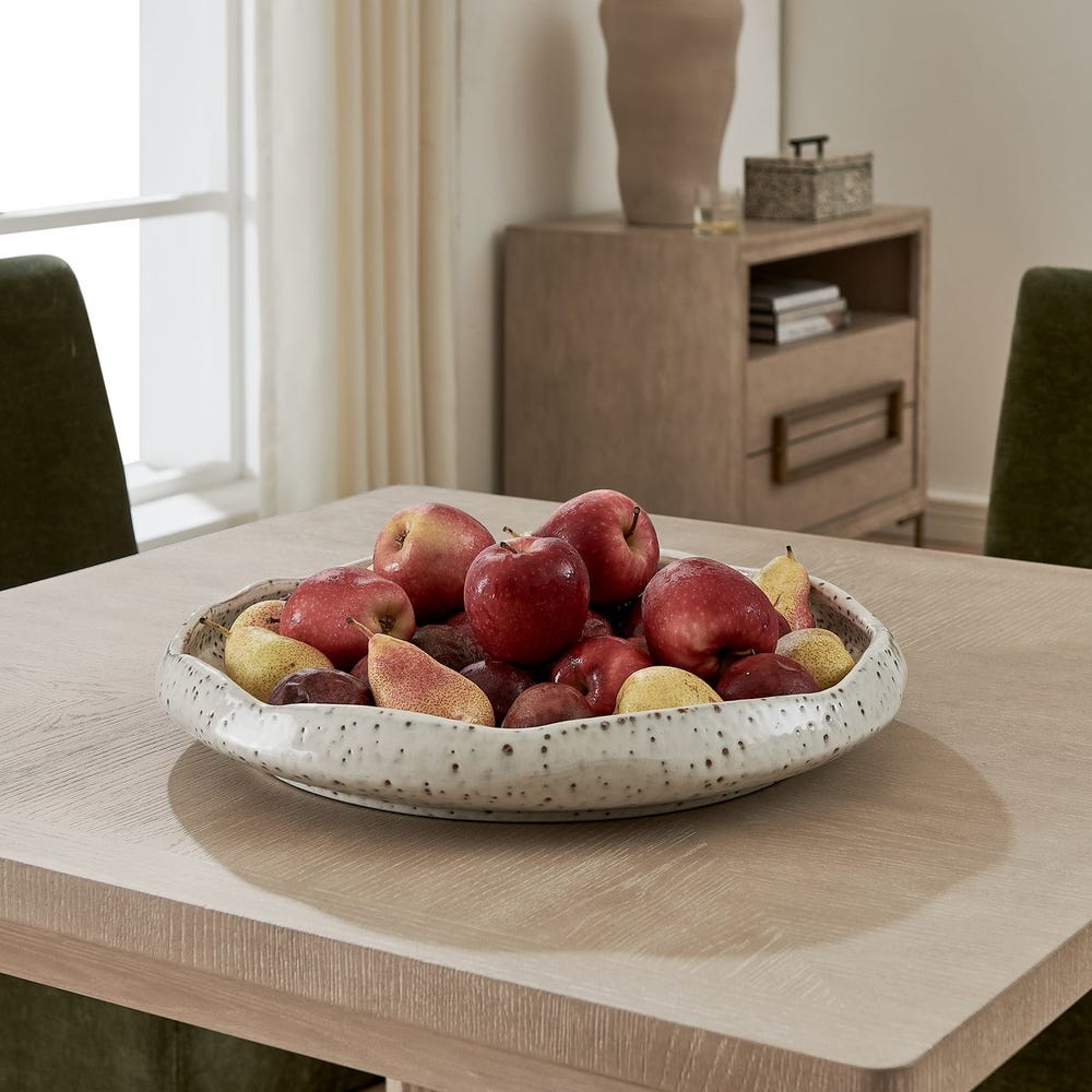 Uttermost Stardust White Ripple Decorative Bowl  ~ Indoor & Outdoor Use - Image 2