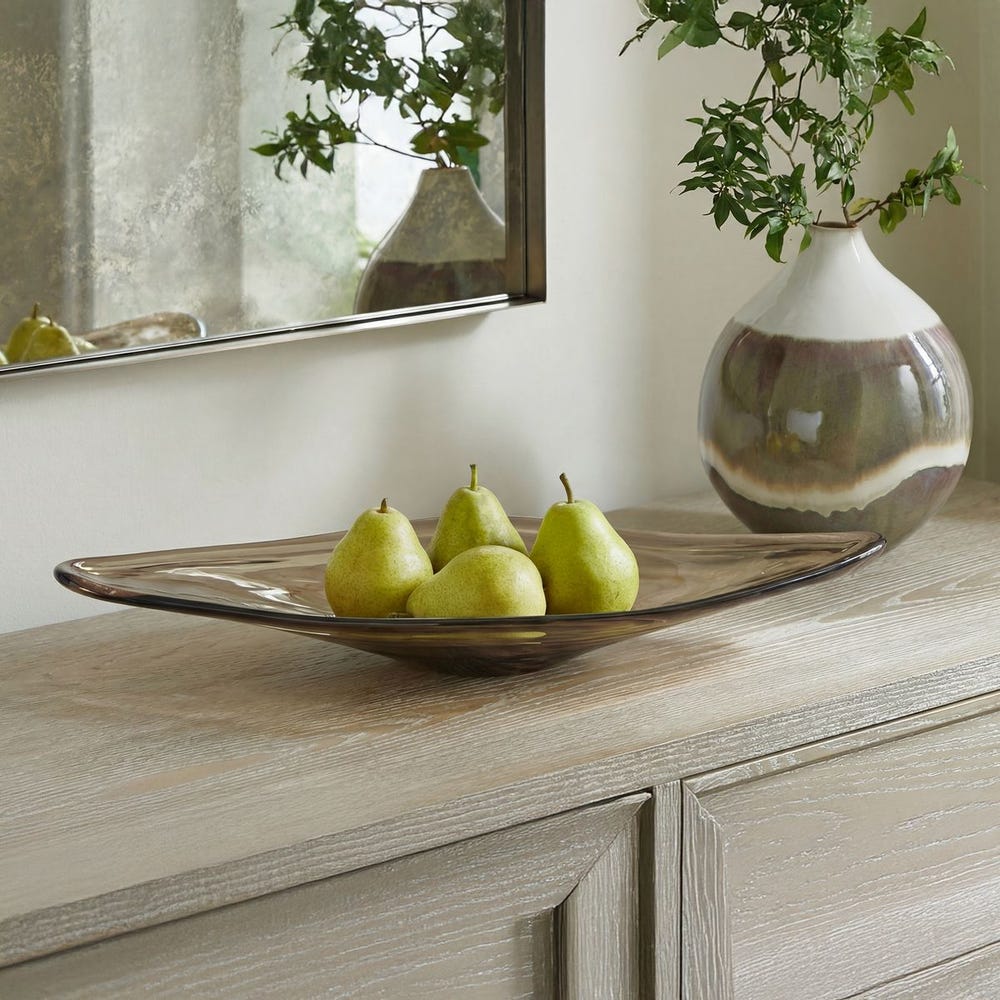 Uttermost Soluna Hand- Blown Glass Decorative Bowl  ~ Indoor & Outdoor Use