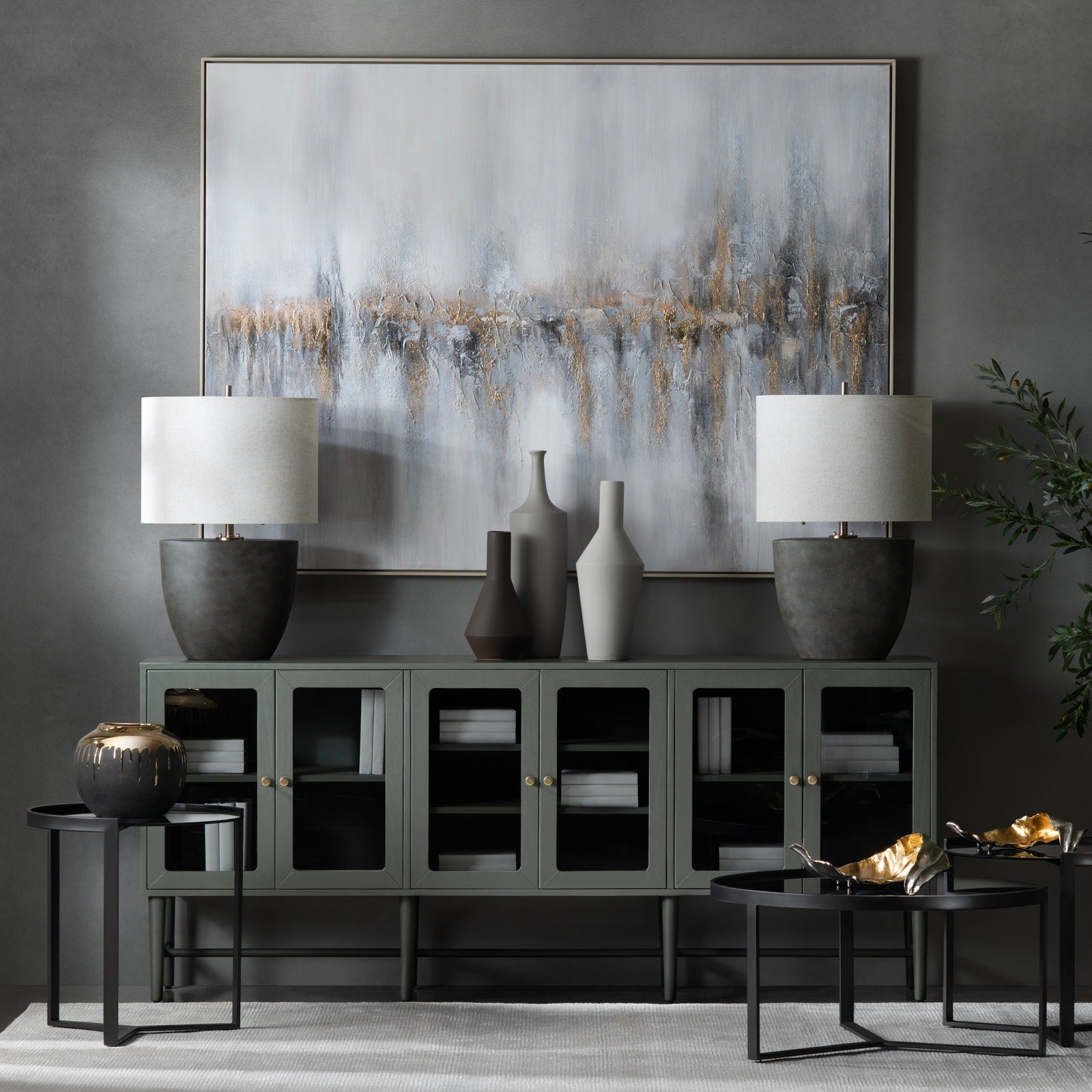 Crestview Collection Linsey Dark Green Sideboard - Image 1