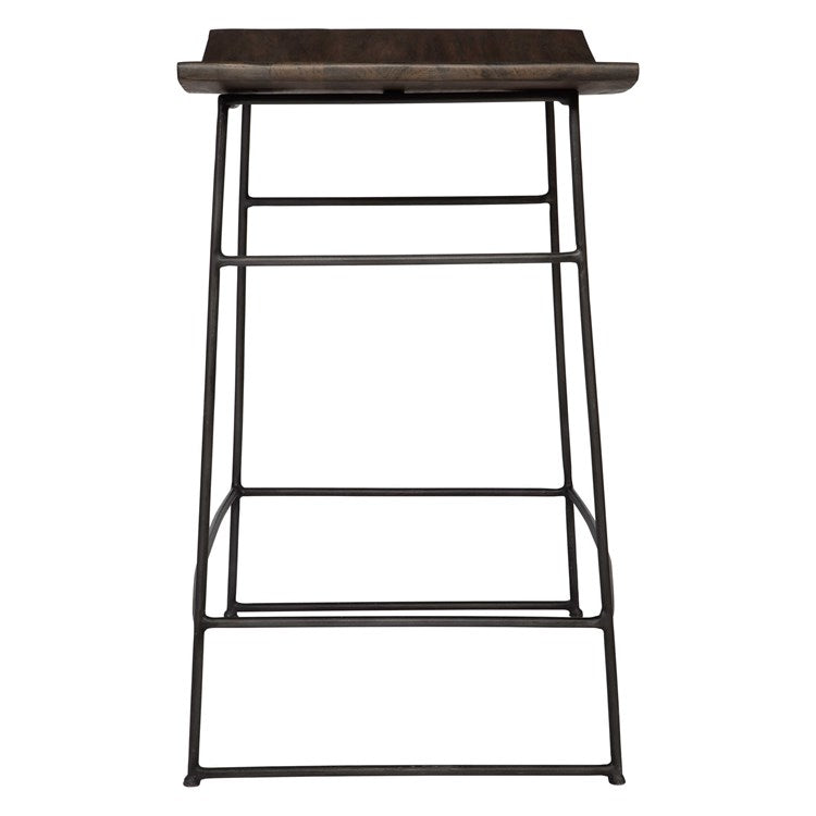 Uttermost Thura Mango Wood Curved Seat Counter Stool - Image 3