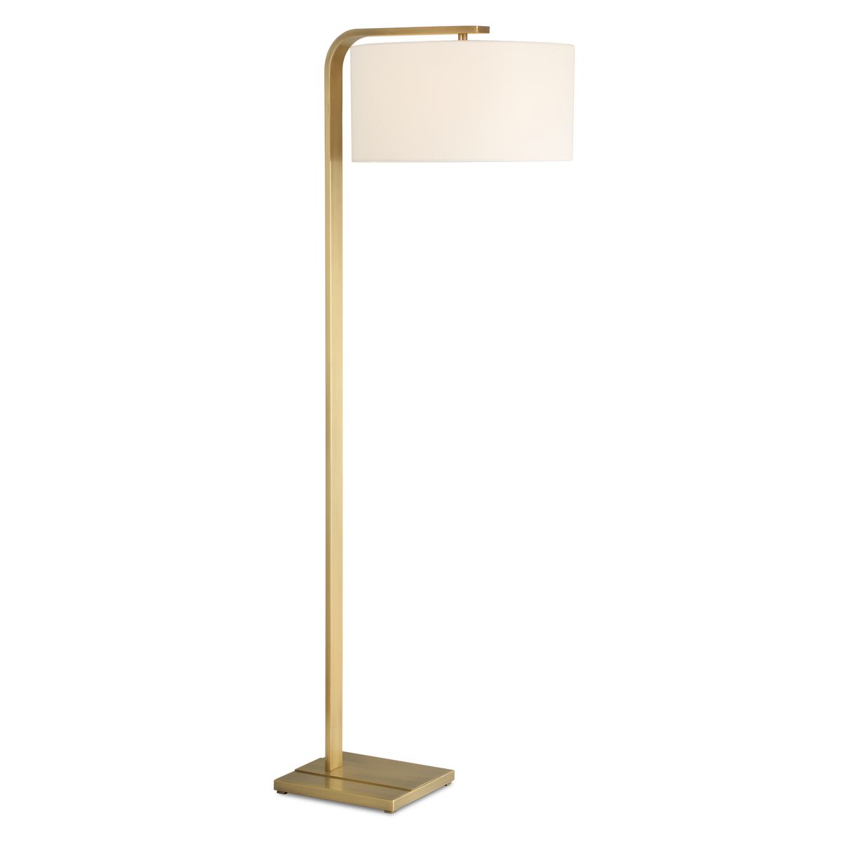 Uttermost Laight Antique Brass Floor Lamp With White Linen Shade - Image 2
