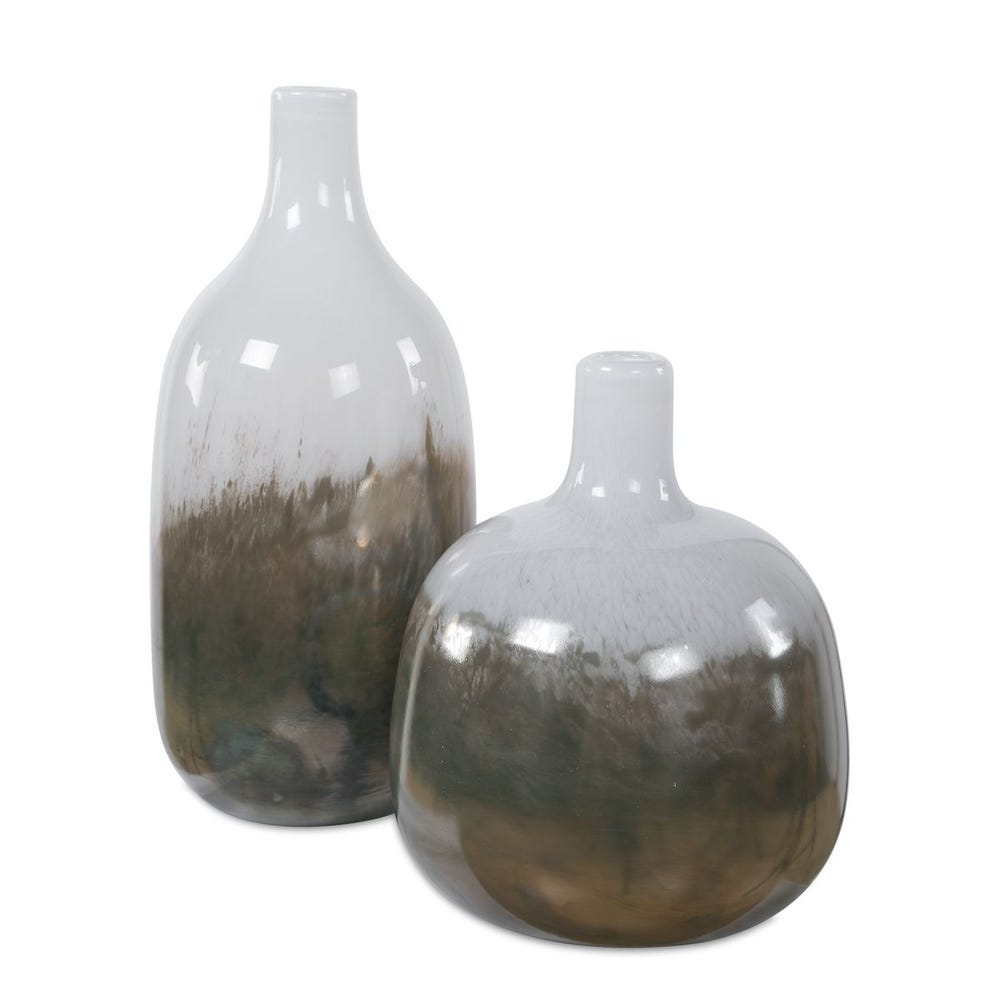 Uttermost Cardoni Smoke Vases ~ Set Of Two - Image 3
