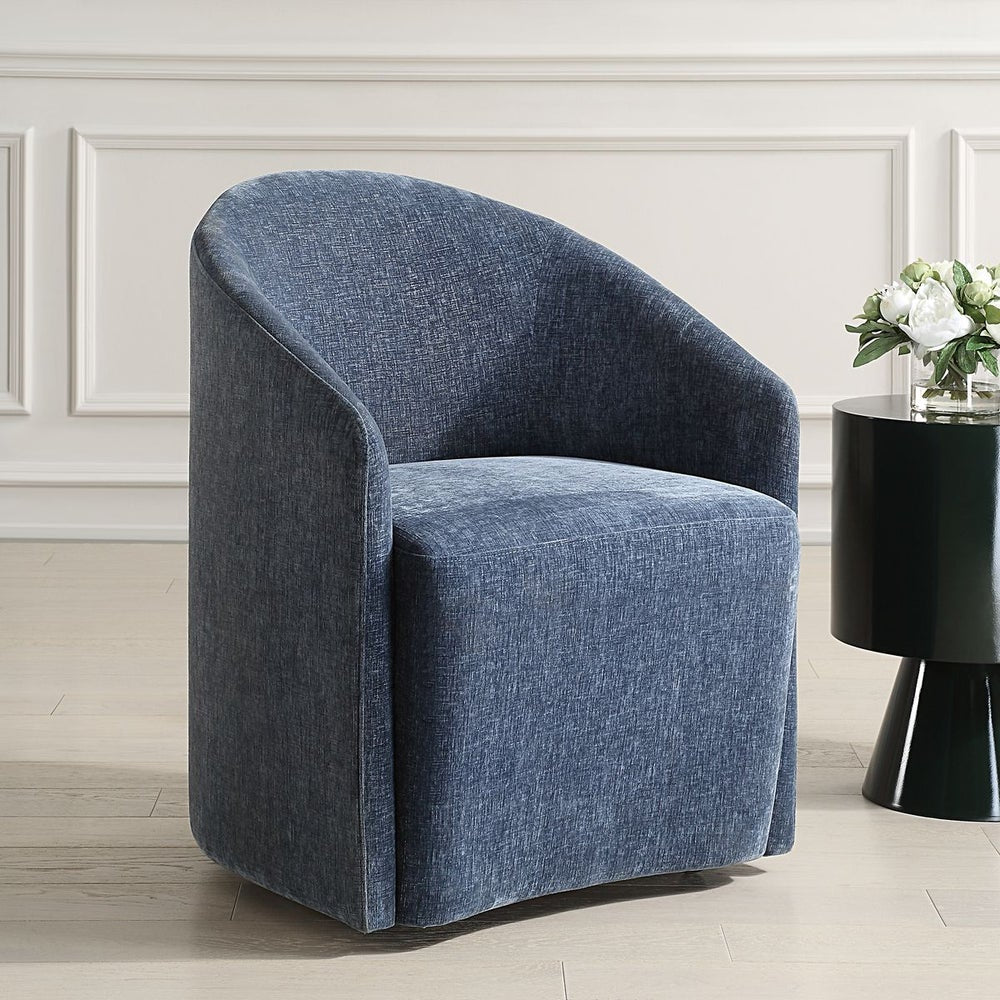 Uttermost Harbor Velvet Harbor Blue Dining Chair - Image 2