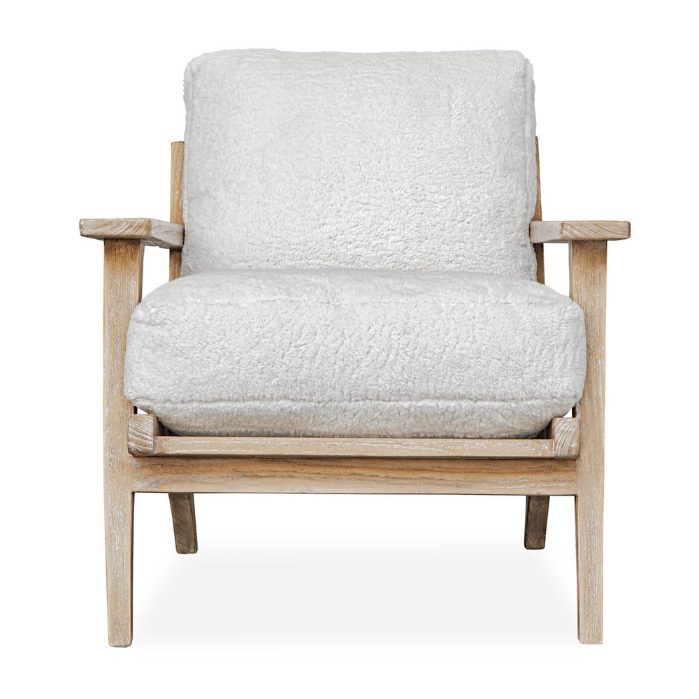 Uttermost Laid Back Mindi Wood Natural Finish Lounge Chair - Image 3