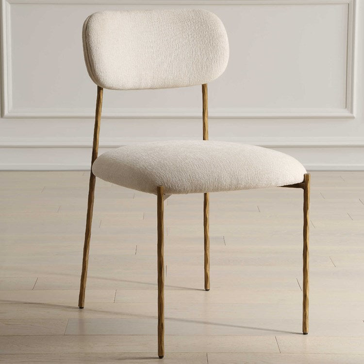 Uttermost Capture Modern White Performance Fabric Dining Chairs Set of 2 - Image 3