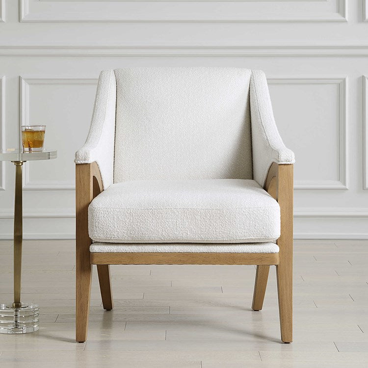 Uttermost Evolve White Sugar Upholstered Accent Chair