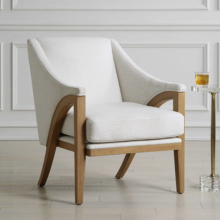 Uttermost Evolve White Sugar Upholstered Accent Chair - Image 3
