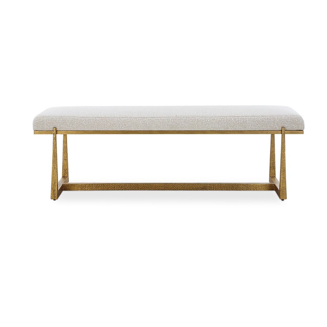 Uttermost Midas Bench With Textured Antique Gold Finish - Image 3