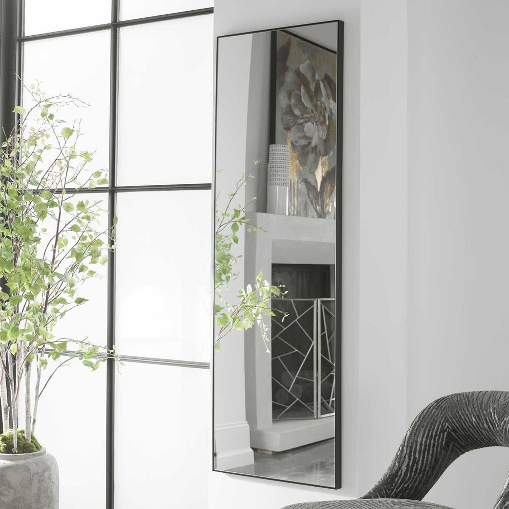 Casa Bella Living Thin Black Framed Classic Modern Mirror - Image 3