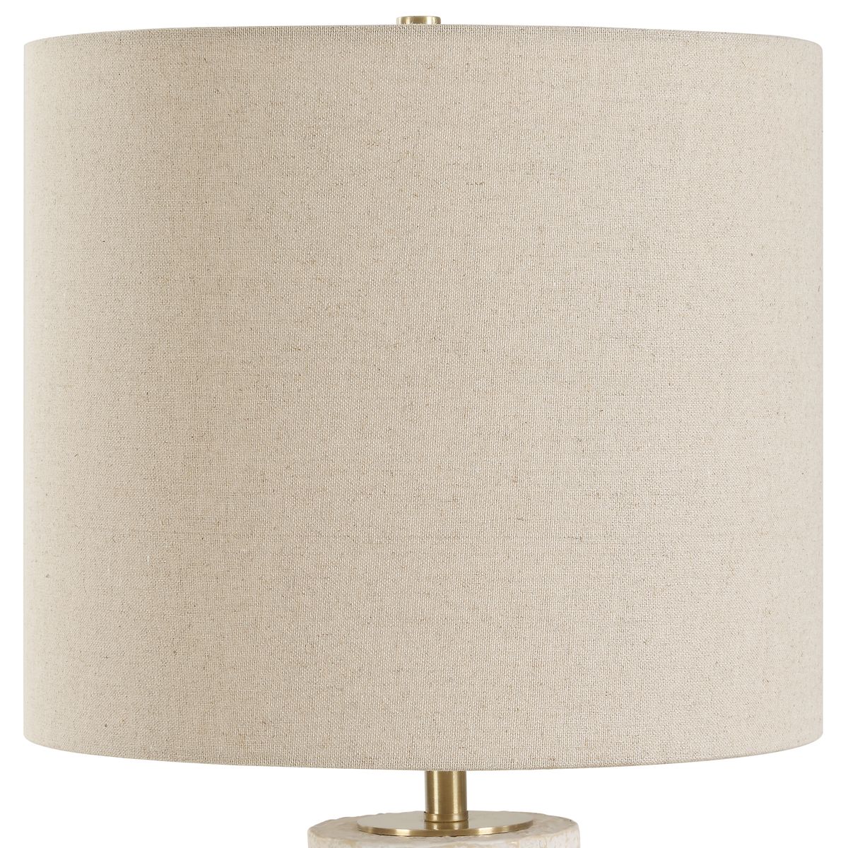 Uttermost Doreyn Ivory Ceramic Base Table Lamp With Light Beige Linen Shade - Image 3