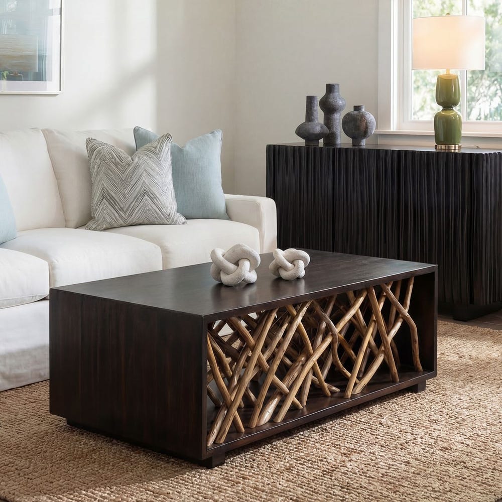 Uttermost Teak Maze Natural Gathered Teak Branches Coffee Table