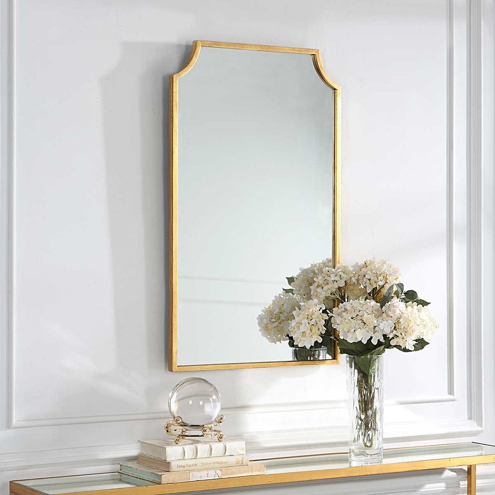Casa Bella Living Curved Corners Gold Leaf Mirror - Image 3