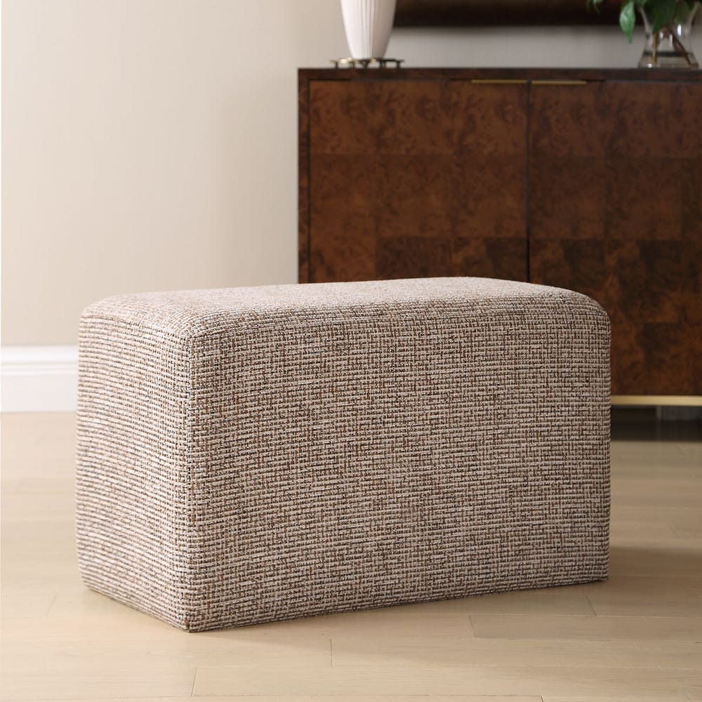 Uttermost Kelce Woven Checkered Ottoman - Image 1
