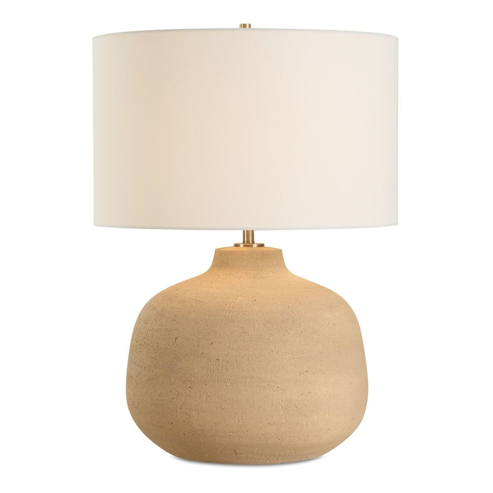 Uttermost Cline Terracotta Table Lamp With White Linen Shade - Image 2