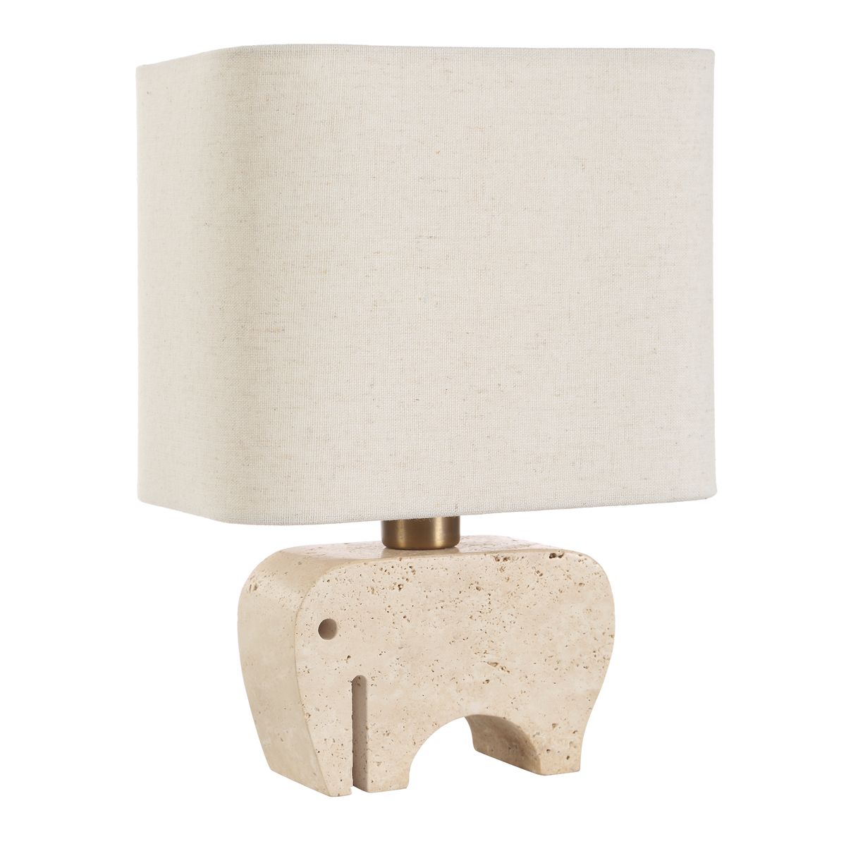 Uttermost Tusk Elephant Sculpture Beige Accent Lamp With Khaki Fabric Shade - Image 2
