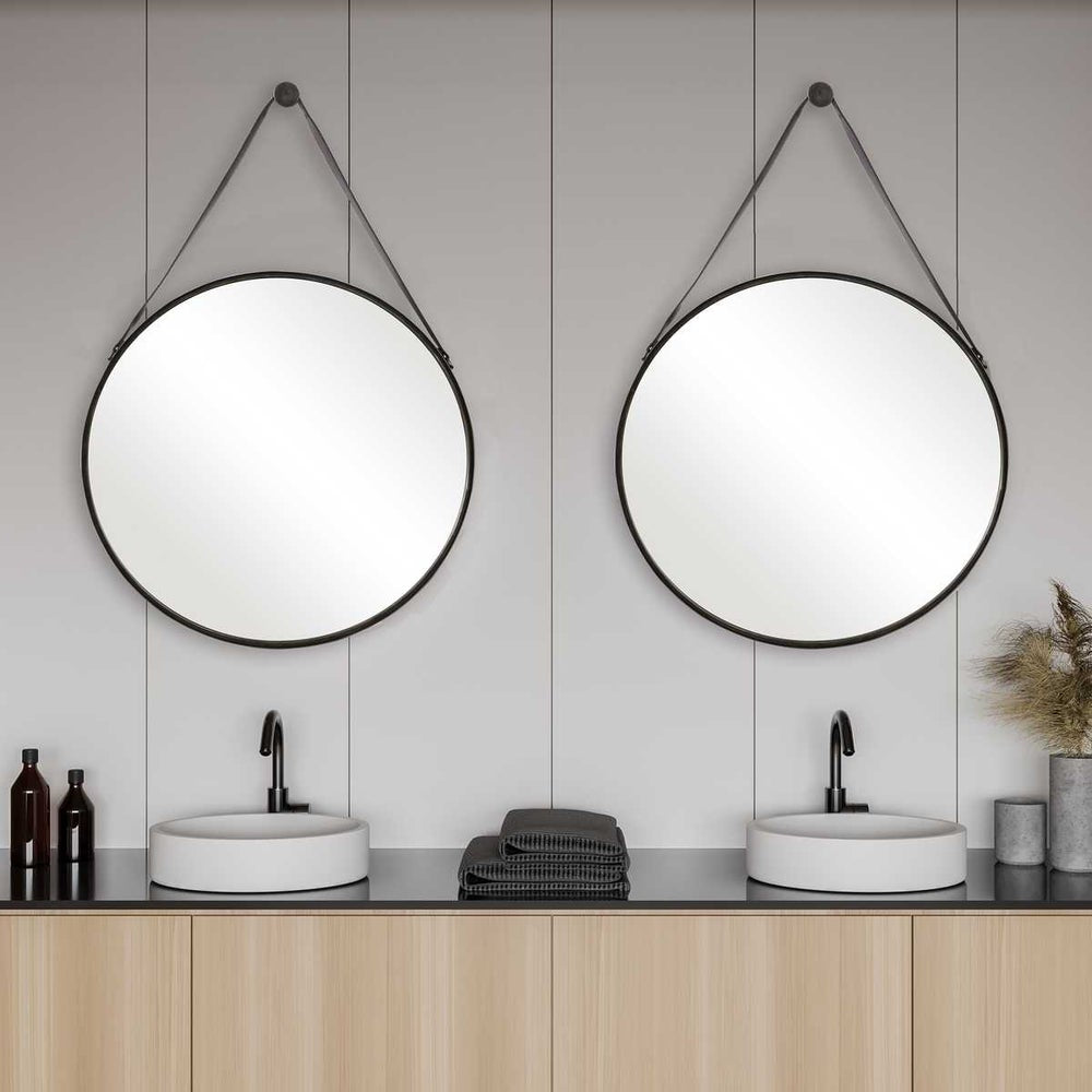 Casa Bella Living Antique Bronze Thick Framed Round Mirror
