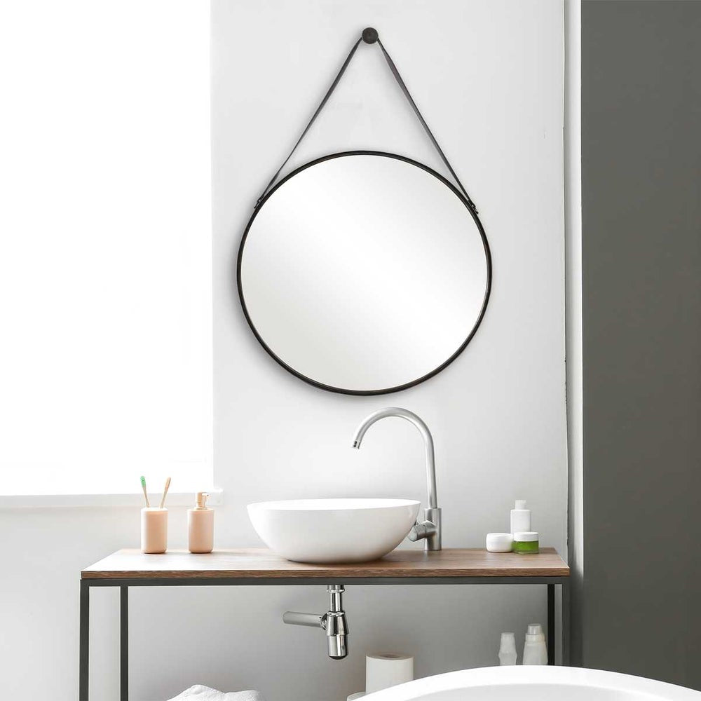 Casa Bella Living Antique Bronze Thick Framed Round Mirror - Image 3