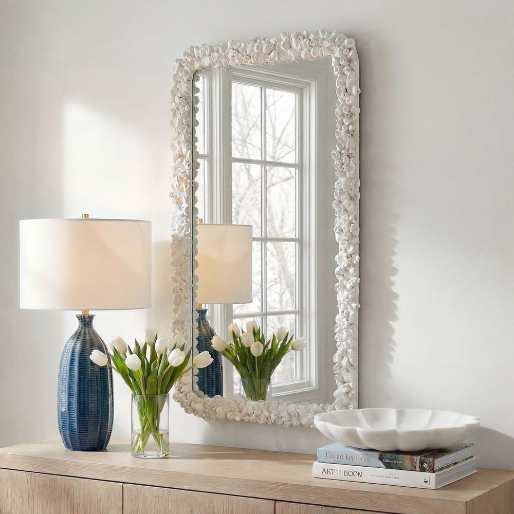 Uttermost Barnacle Mirror Finished In Warm White - Image 1