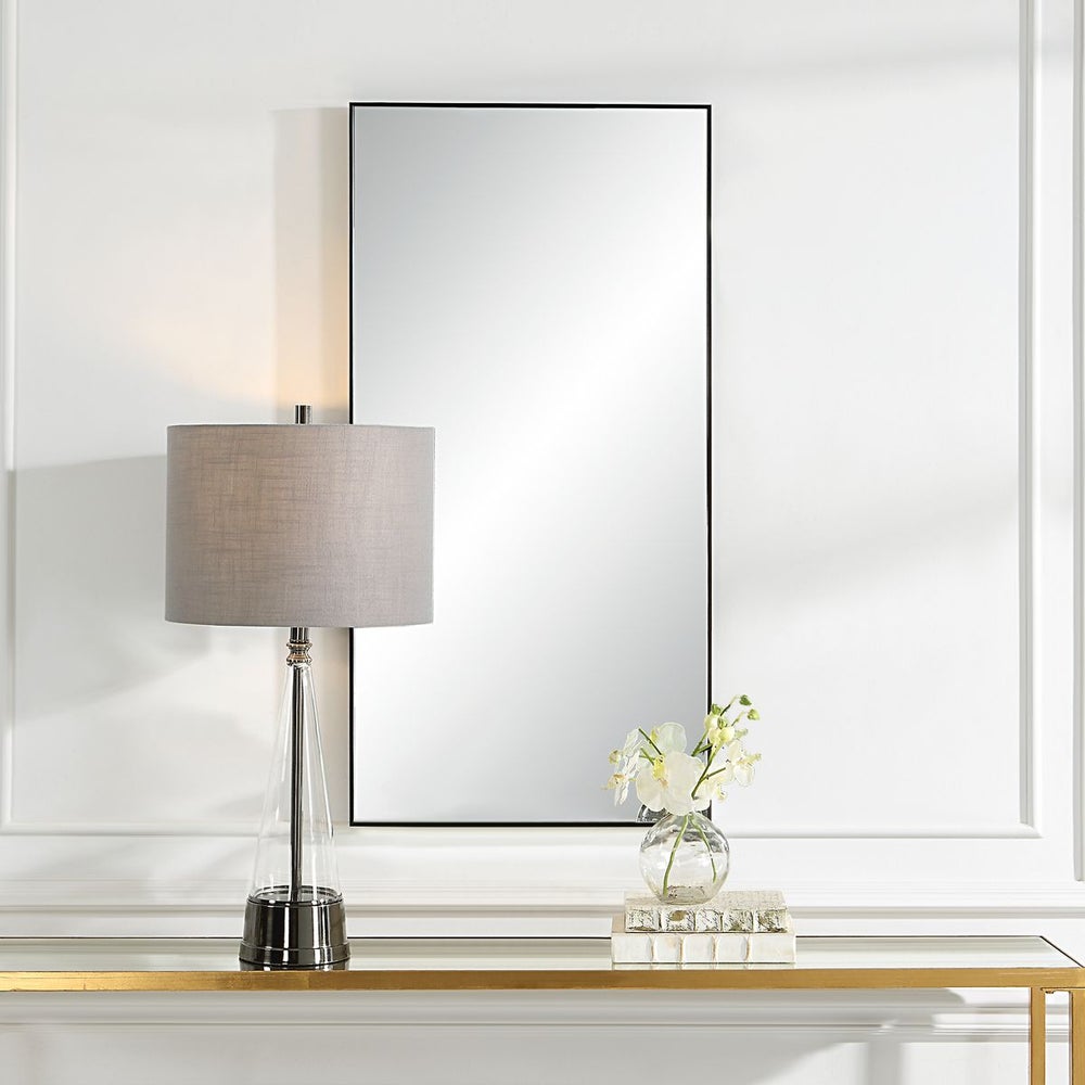 Casa Bella Living Thin Black Framed Contemporary Mirror - Image 2