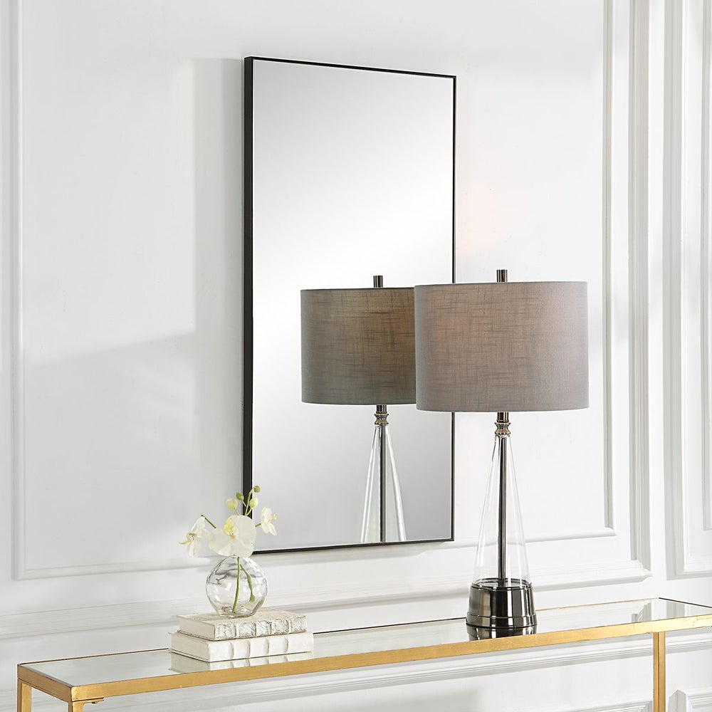 Casa Bella Living Thin Black Framed Contemporary Mirror - Image 3