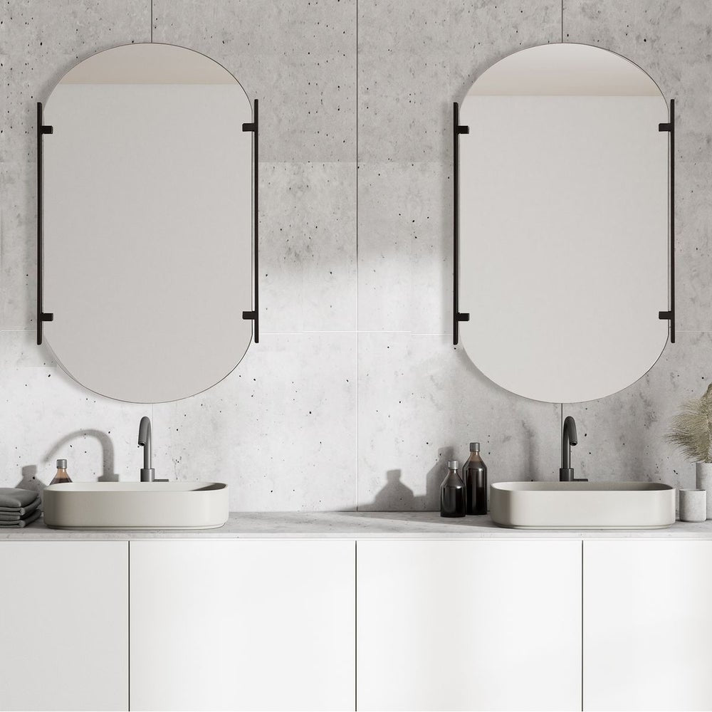 Casa Bella Living Modern Satin Black Mirror - Image 1