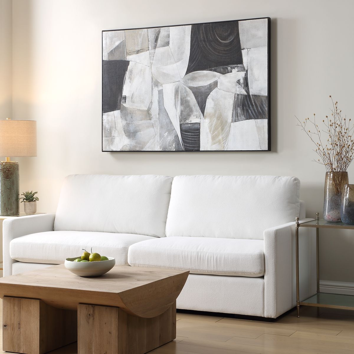 Uttermost Folding Time Black And White Framed Canvas - Image 2