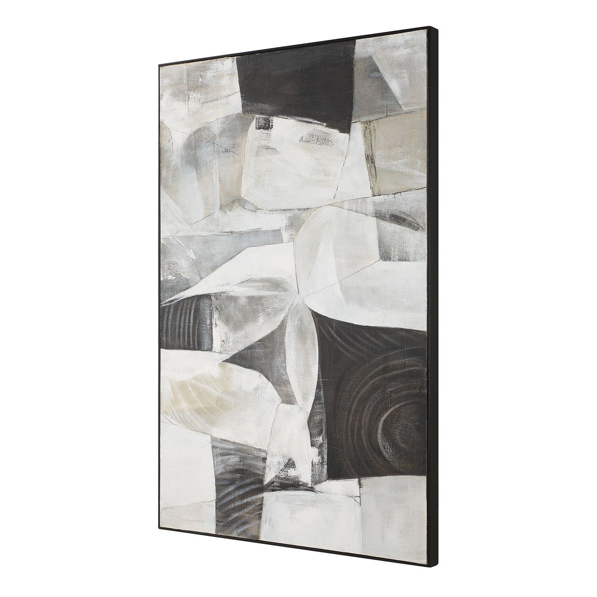 Uttermost Folding Time Black And White Framed Canvas - Image 3