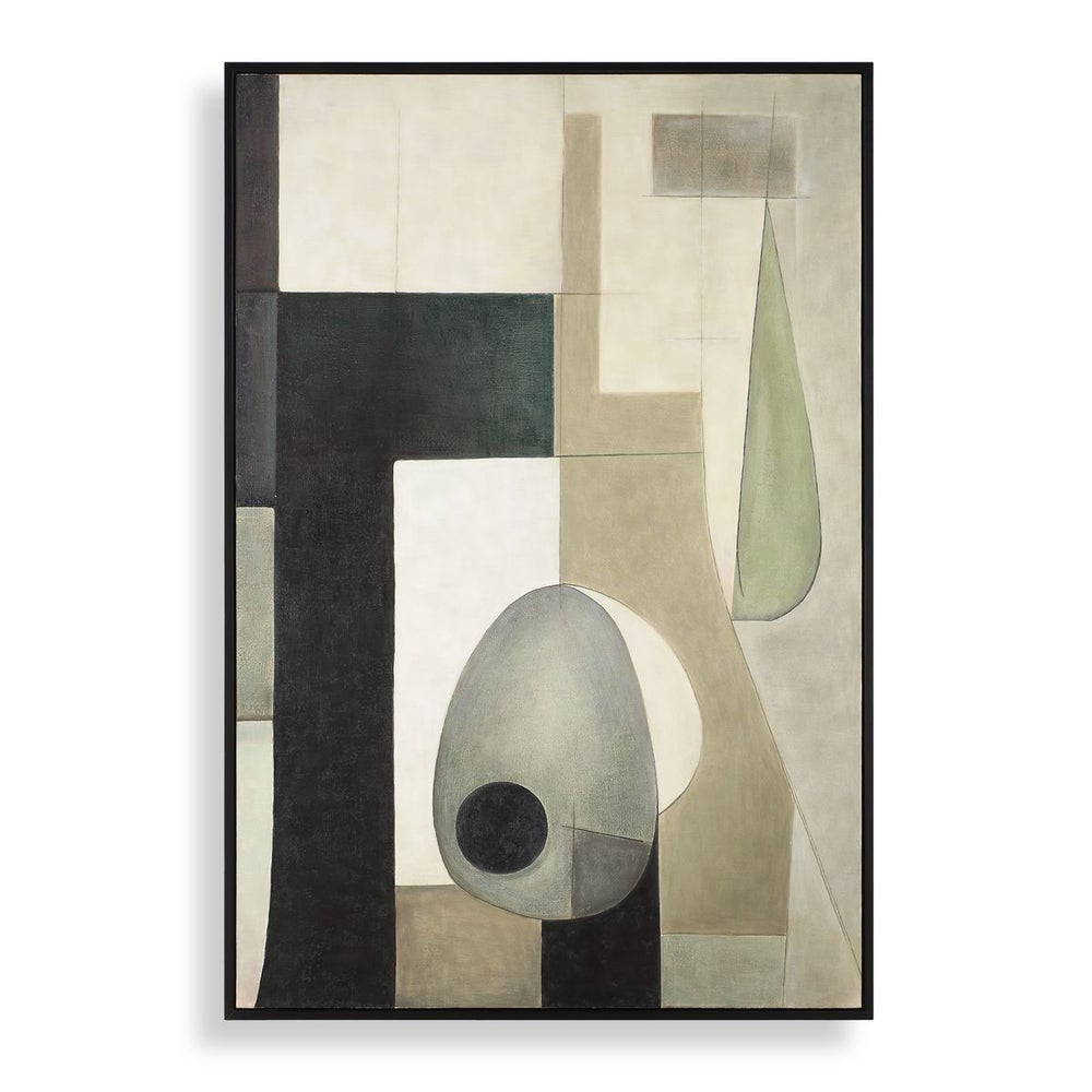 Uttermost Fair Trade Modern Hand Painted Canvas With Black Frame - Image 2