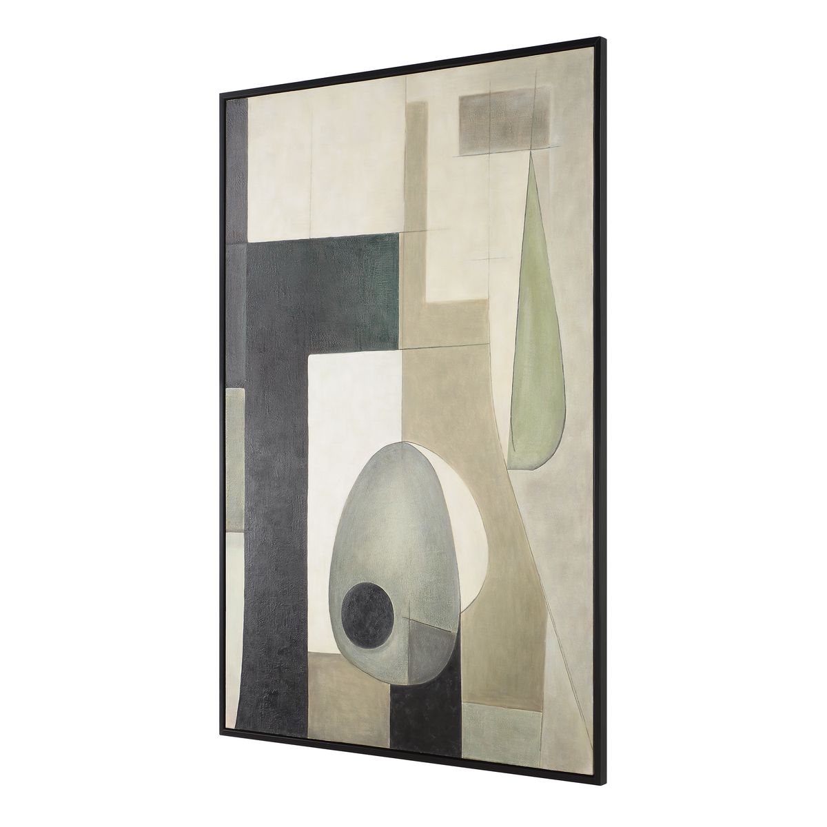 Uttermost Fair Trade Modern Hand Painted Canvas With Black Frame - Image 3