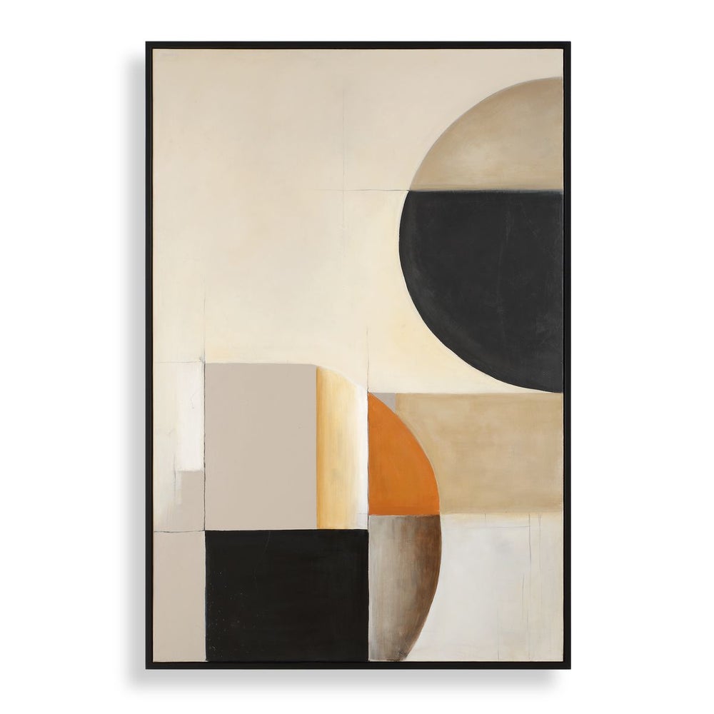 Uttermost Western Hemisphere Modern Hand Painted Canvas With Black Gallery Frame - Image 2