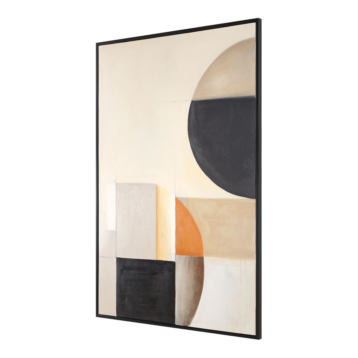Uttermost Western Hemisphere Modern Hand Painted Canvas With Black Gallery Frame - Image 3