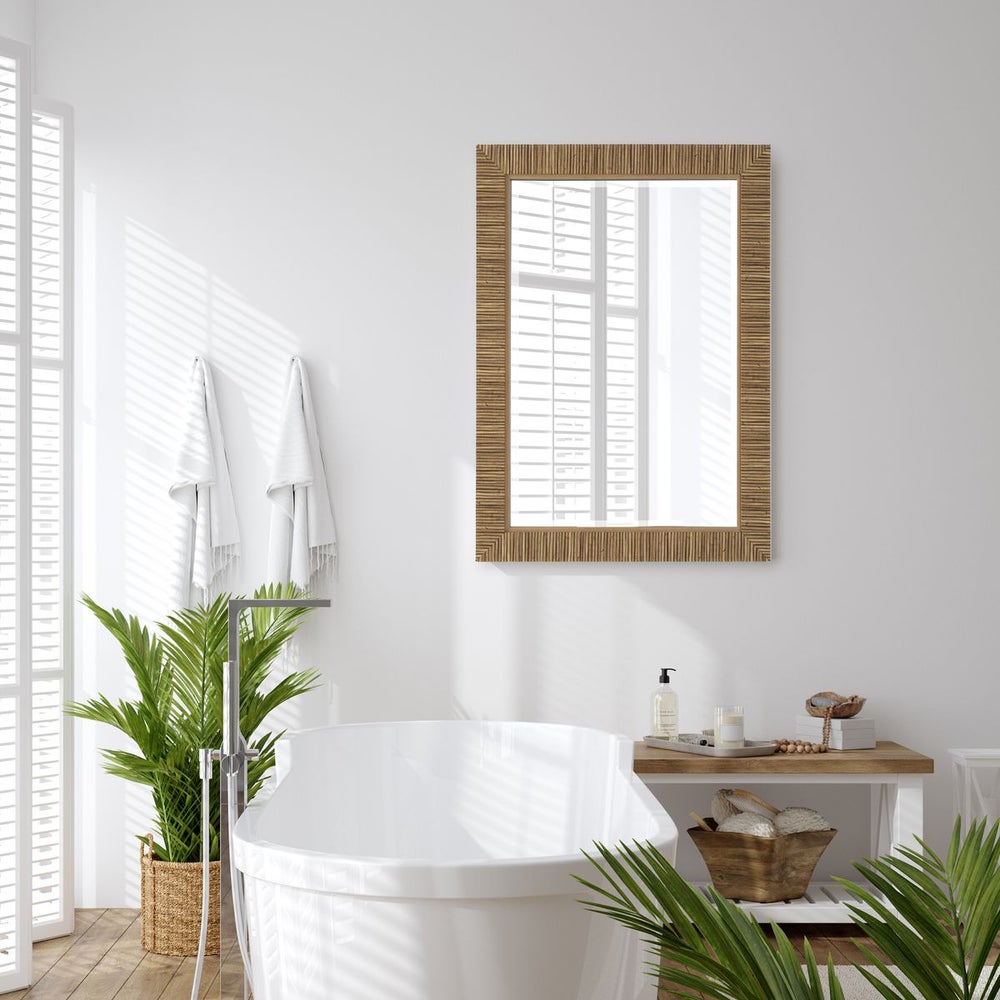 Casa Bella Living Natural Looking Rattan Framed Mirror - Image 1