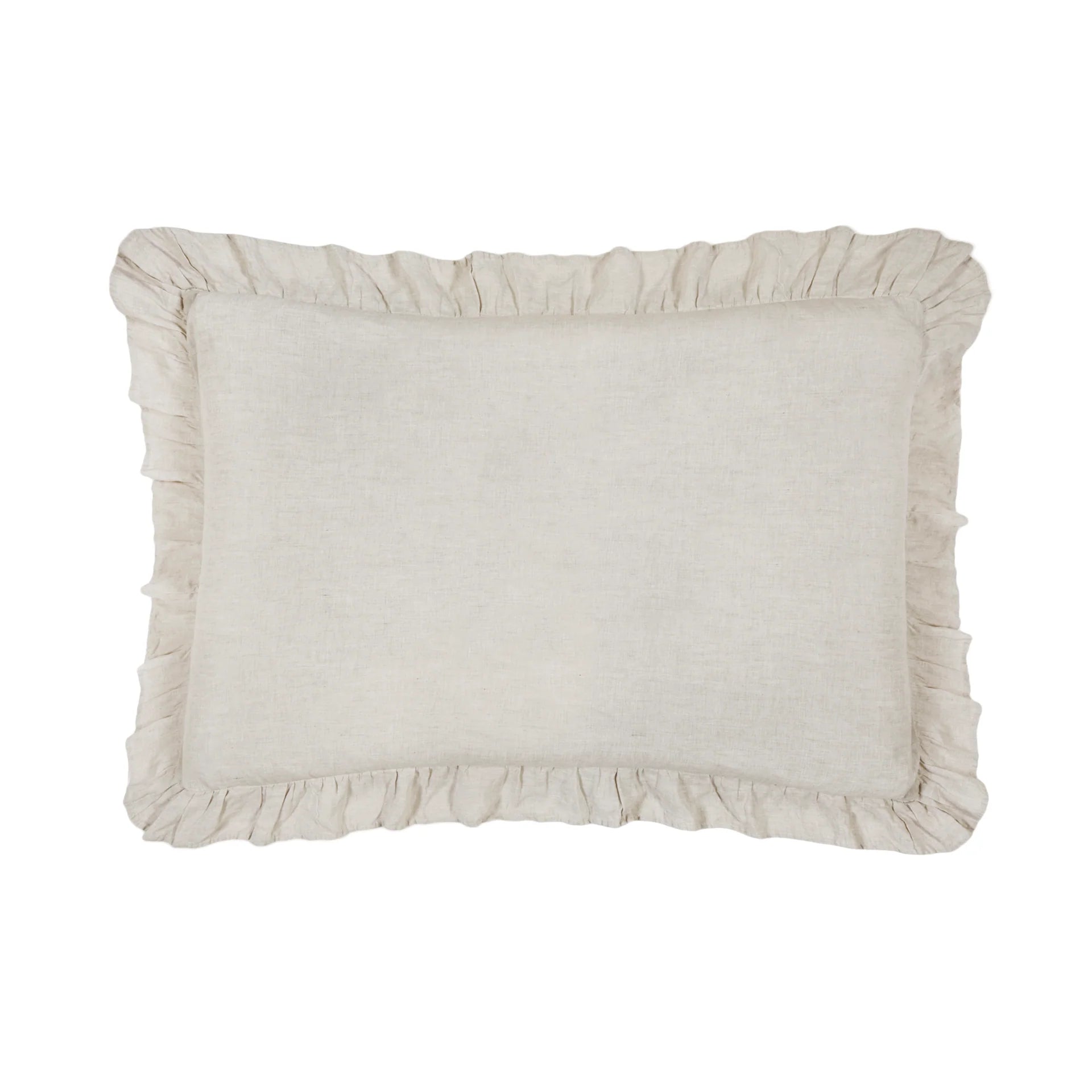 Pom Pom at Home Charlie Flax Linen Ruffled Big Pillow with Insert  ~ 28” x 36” - Image 2