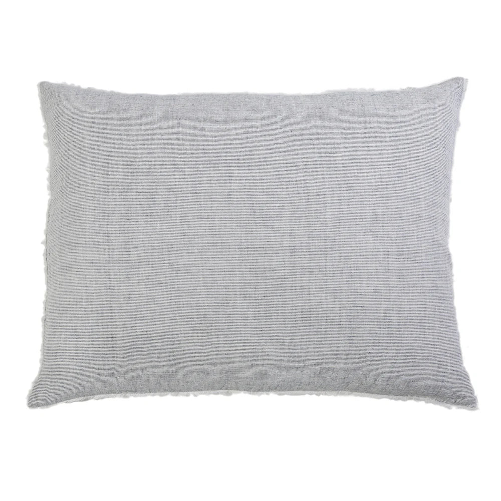 Pom Pom at Home Logan Navy Linen Big Pillow with Insert ~ 28” x 36” - Image 1